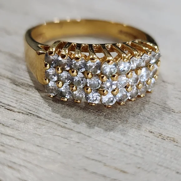 Jewelry Lind 14k Hge Gold Ring With Crystals Vintage Poshmark
